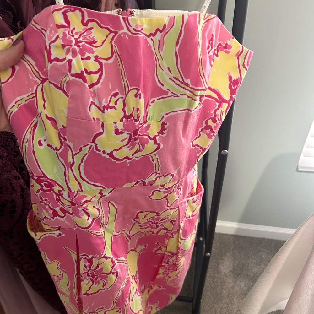 Lilly Pulitzer Pink and Yellow Floral Mini Dress